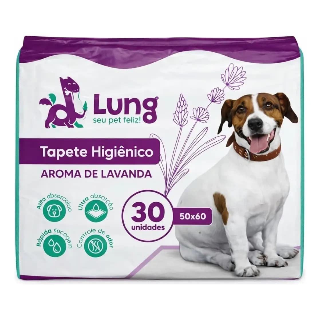 Tapete Higiênico Lavanda 50x60cm 30un P/ Cachorro Pet Fralda