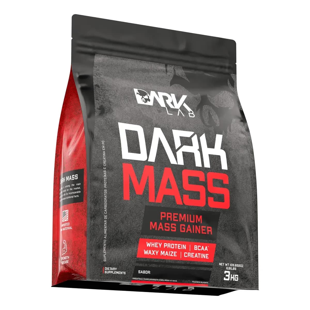 Hipercalórico Dark Mass 3kg Chocolate Branco c/ Morango Dark Lab