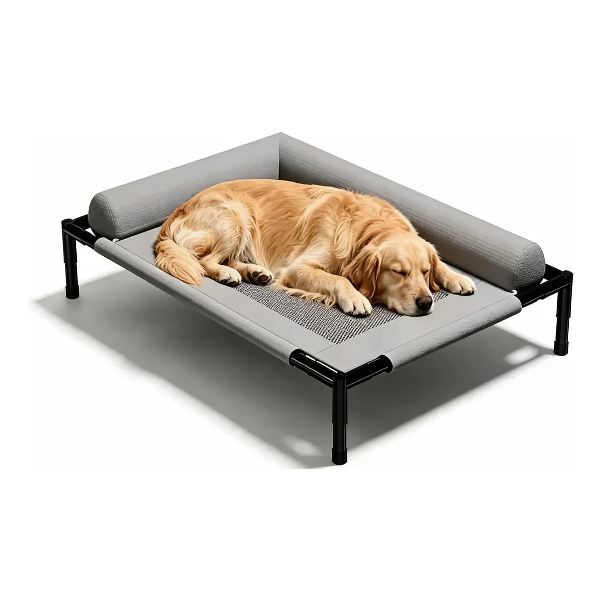 Cama Suspensa Elevada Confort Pet Cachorro E Gatos 83x63cm Cinza Grande