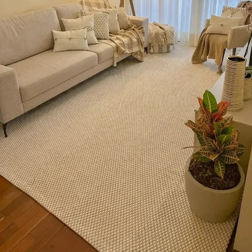 Tapete Sala Quarto Com Antiderrapante 1,5 X 2,5 100% Algodão Sem Pelo Lavável A Máquina Modelo New Bianc Caramelo Bem Viver
