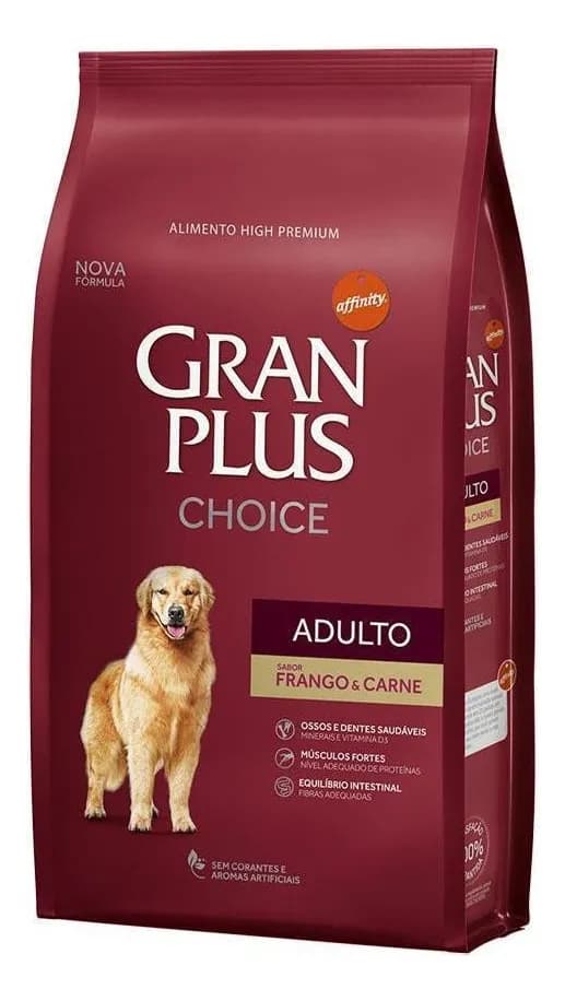 Ração Gran Plus Choice Adultos Sabor Frango E Carne 15kg