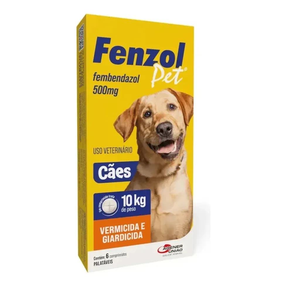Fenzol Vermífugo Cão Agener União 6 Comprimidos 500mg