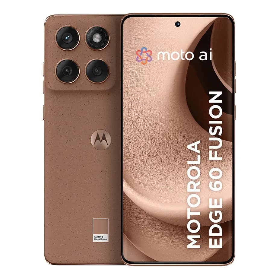 Smartphone Motorola Edge 60 Fusion 5G - 256GB 8GB RAM+16GB Ram Boost, Tela Quad-Curve moto AI 50MP Sony Camera ultrarresistencia militar IP68 + IP69 - Mocha Mousse