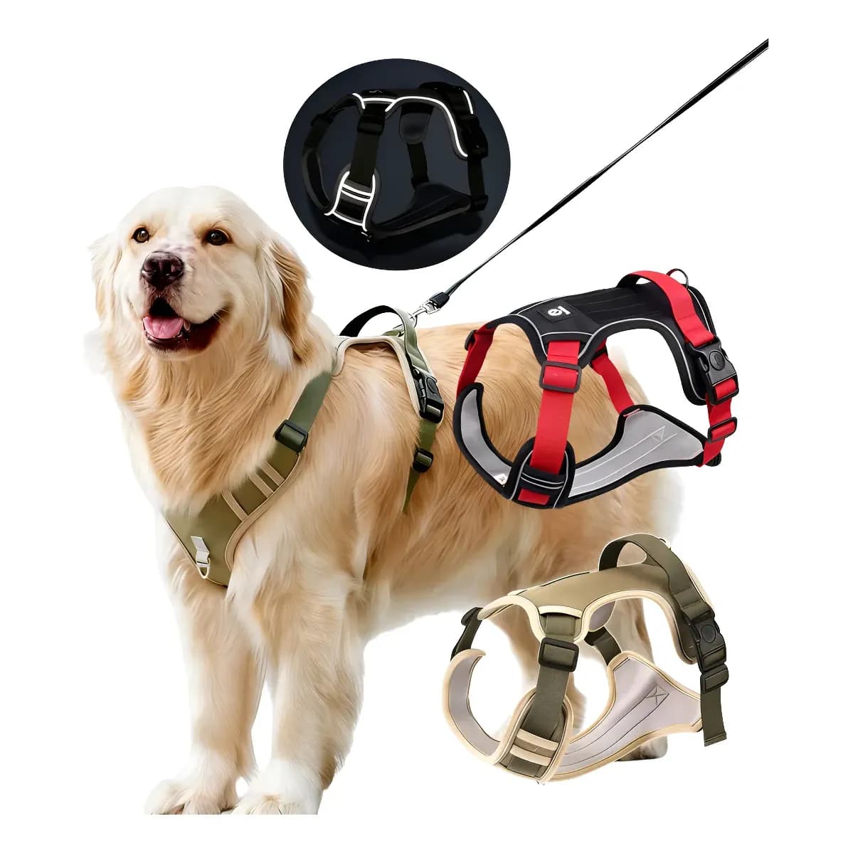 Colete Com Pega Coleira Para Cão Grande Refletivas Ajustável Preto Estrelas Gg 22.5-45kg
