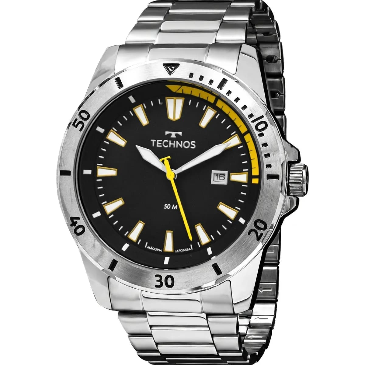 Relógio Technos Masculino Original Garantia Nfe Prateado Preto