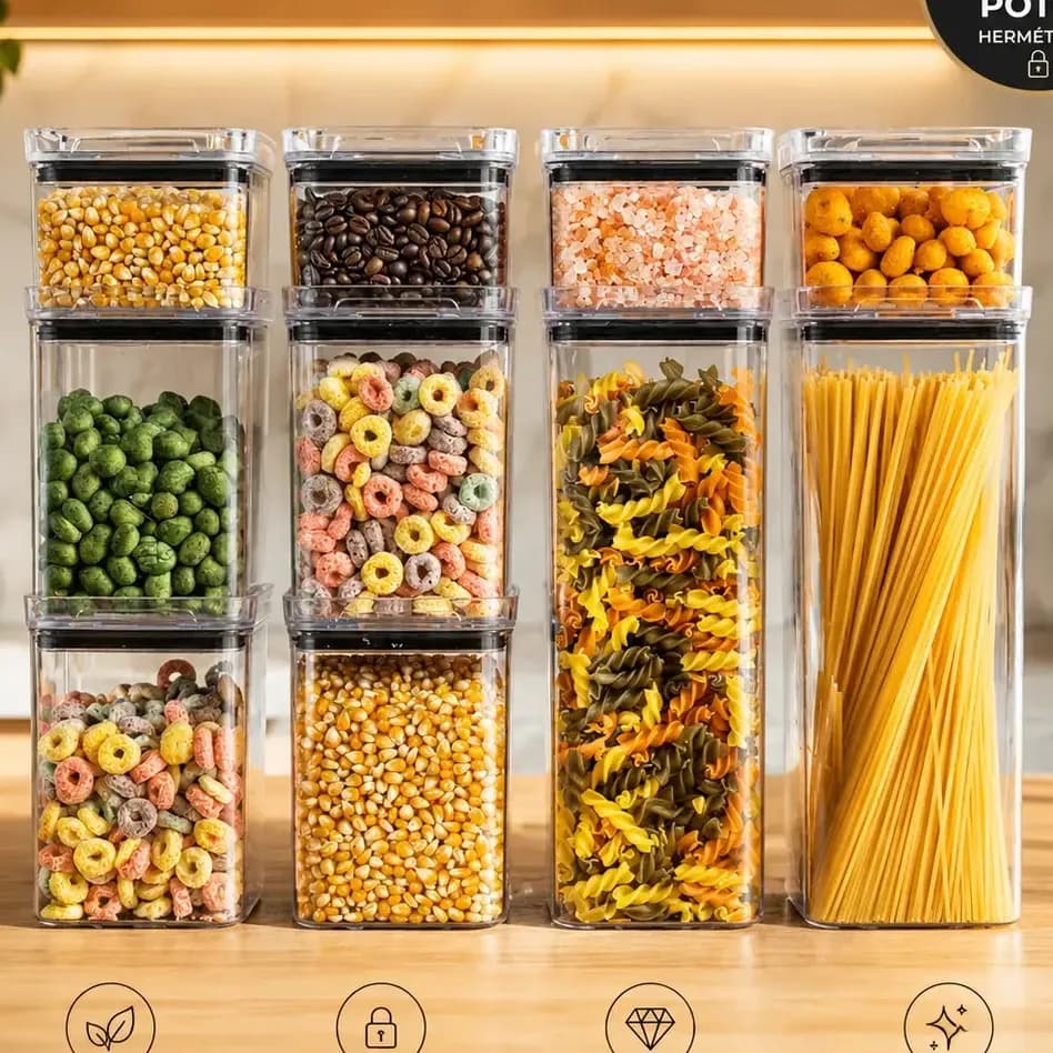 Kit 10 Porta Mantimentos Hermetico, Pote Para Alimentos