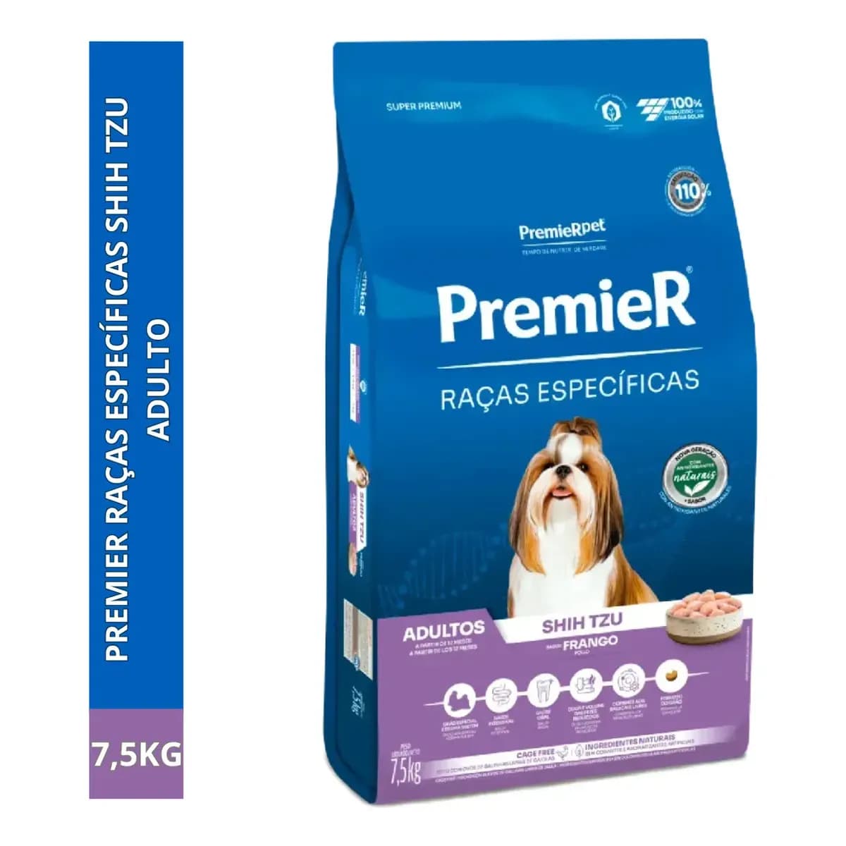 Ração Seca Premier Shih Tzu Cão Pequeno Frango 7.5kg