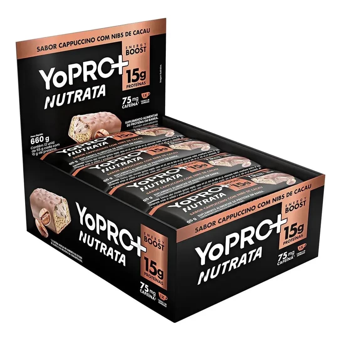 Barra De Proteina Yopro 55g Display 12un Nutrata Cappuccino Capuccino