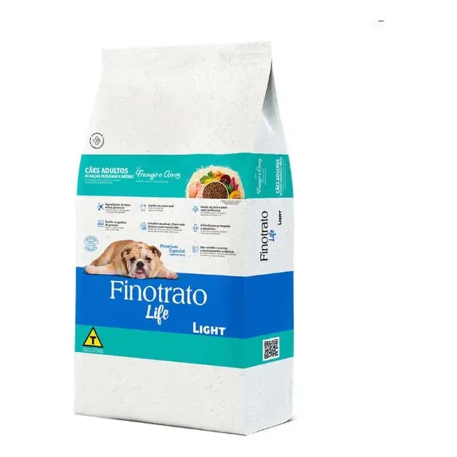 Ração Seca Light Frango Natural Light Cães Adultos 10kg Finotrato