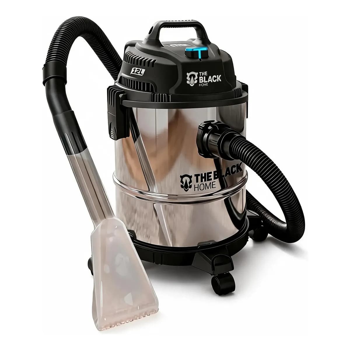 Aspirador Pó Água Inox Turbo 1200w 12 Litros + Bico Extrator Cinza 220v
