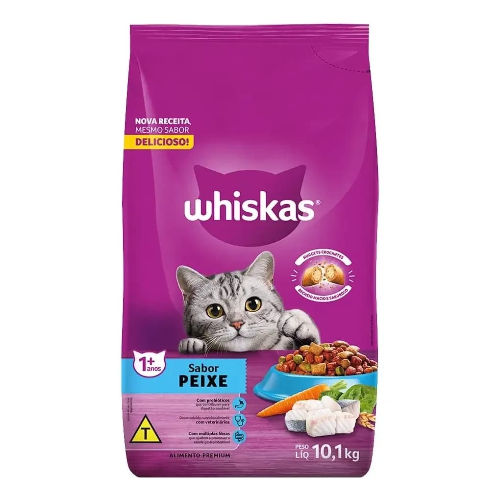 Ração Para Gato Whiskas Premium Peixe Com Delicrocs 10,1kg