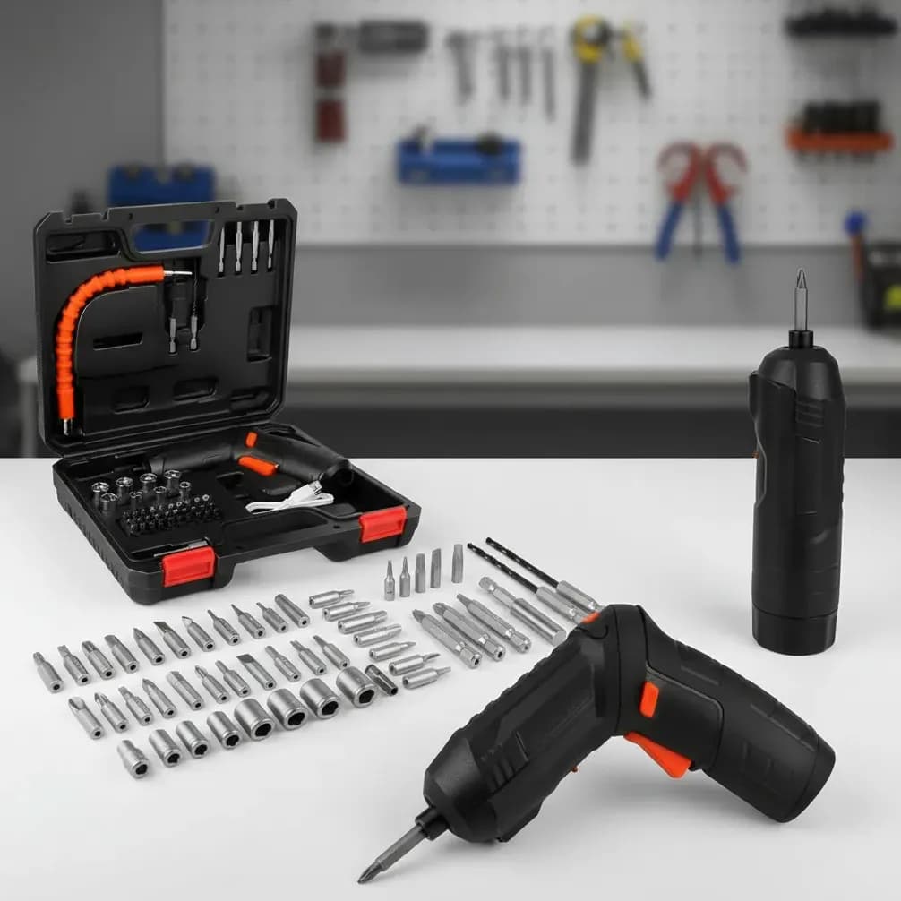 Parafusadeira Elétrica Profissional 45 Peças Portátil Usb