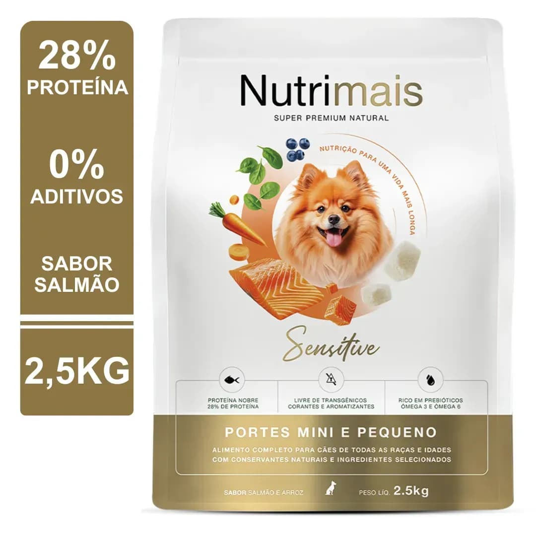 Ração Cães Pele Sensível Salmão Alta Proteína Nutrimais Sensitive 2.5kg