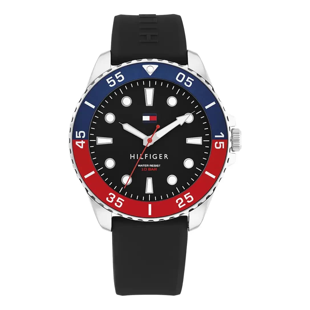 Relógio Tommy Hilfiger Masculino Borracha Preto 1792201 Preto