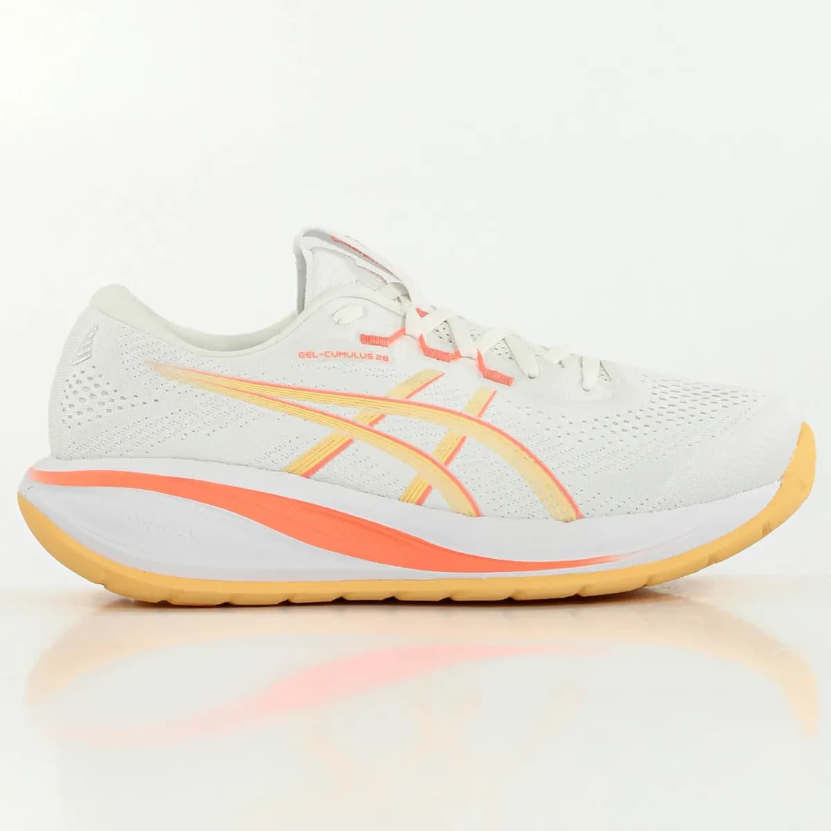 Tênis Asics Gel Cumulus 28 Corrida Maratona Amortecimento Branco-laranja 38 Br