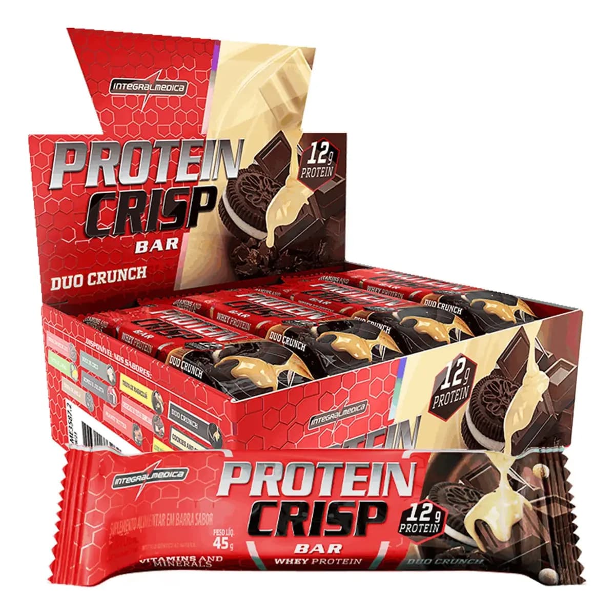 Barra De Proteína Crisp Bar 12 Unidades - Duo Crunch - Integralmédica