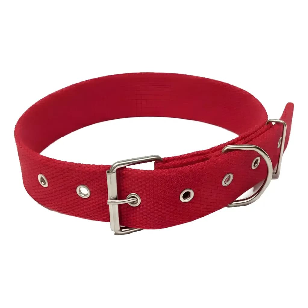 Coleira K9 Resistente Para Cachorro Porte Grande Fita 40mm Vermelho Lisa G