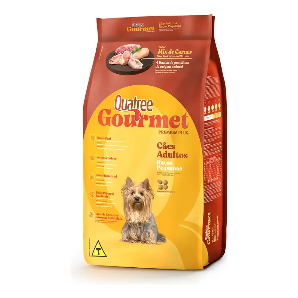 Ração Quatree Gourmet Cão Adulto Raça Pequena Mix de Carnes 10,1kg