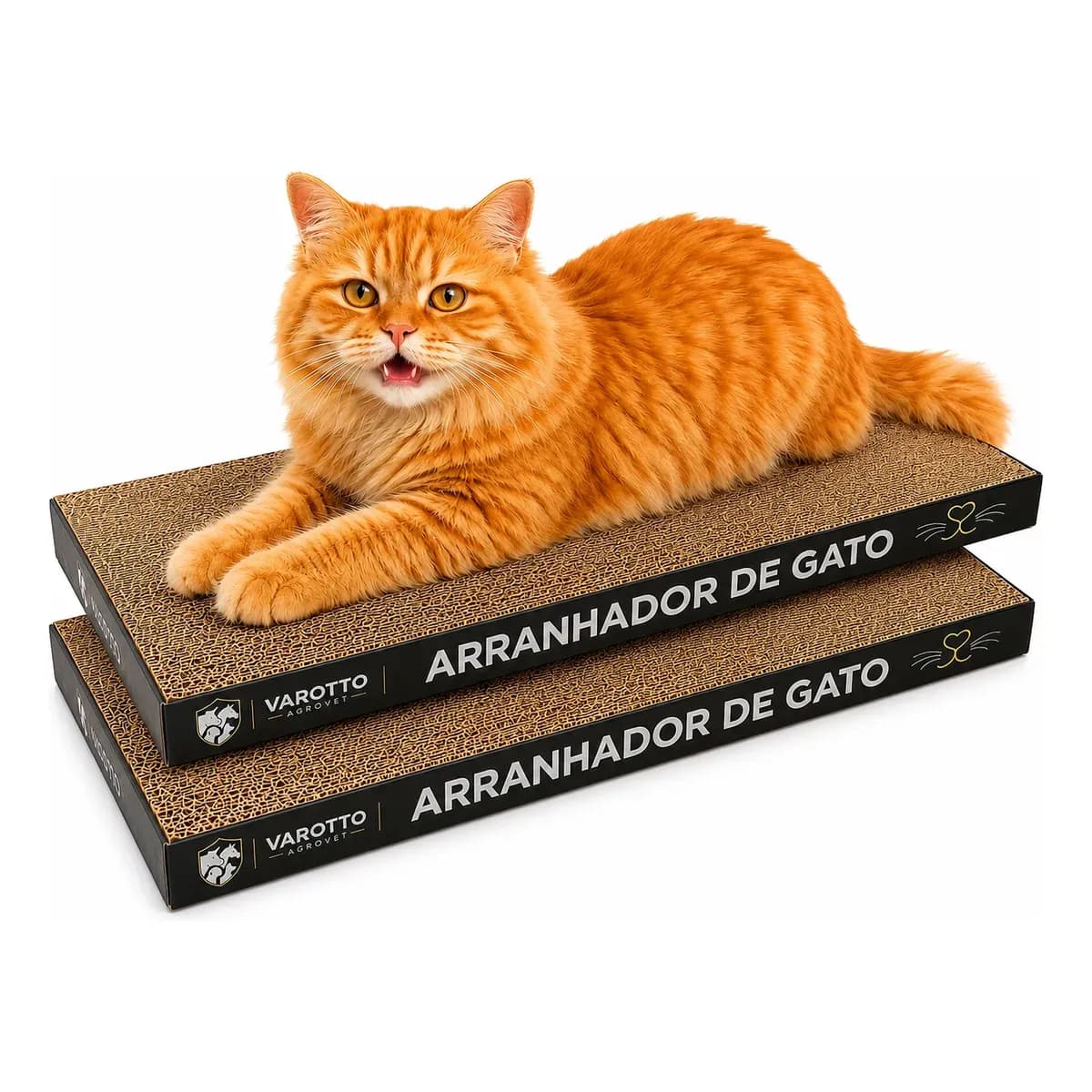 Kit 2 Arranhadores De Gato Papelão Varottoagro Antiestresse Marrom