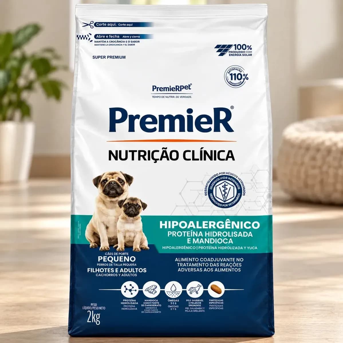 Ração Seca Premier Cão Pequeno Hipoalergênica Mandioca 2kg
