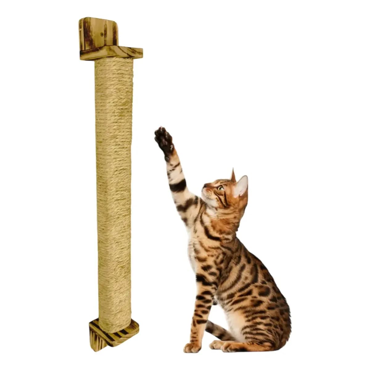 Arranhador Vertical De Sisal P/ Gatos Rústico 70cm Parede Rústico