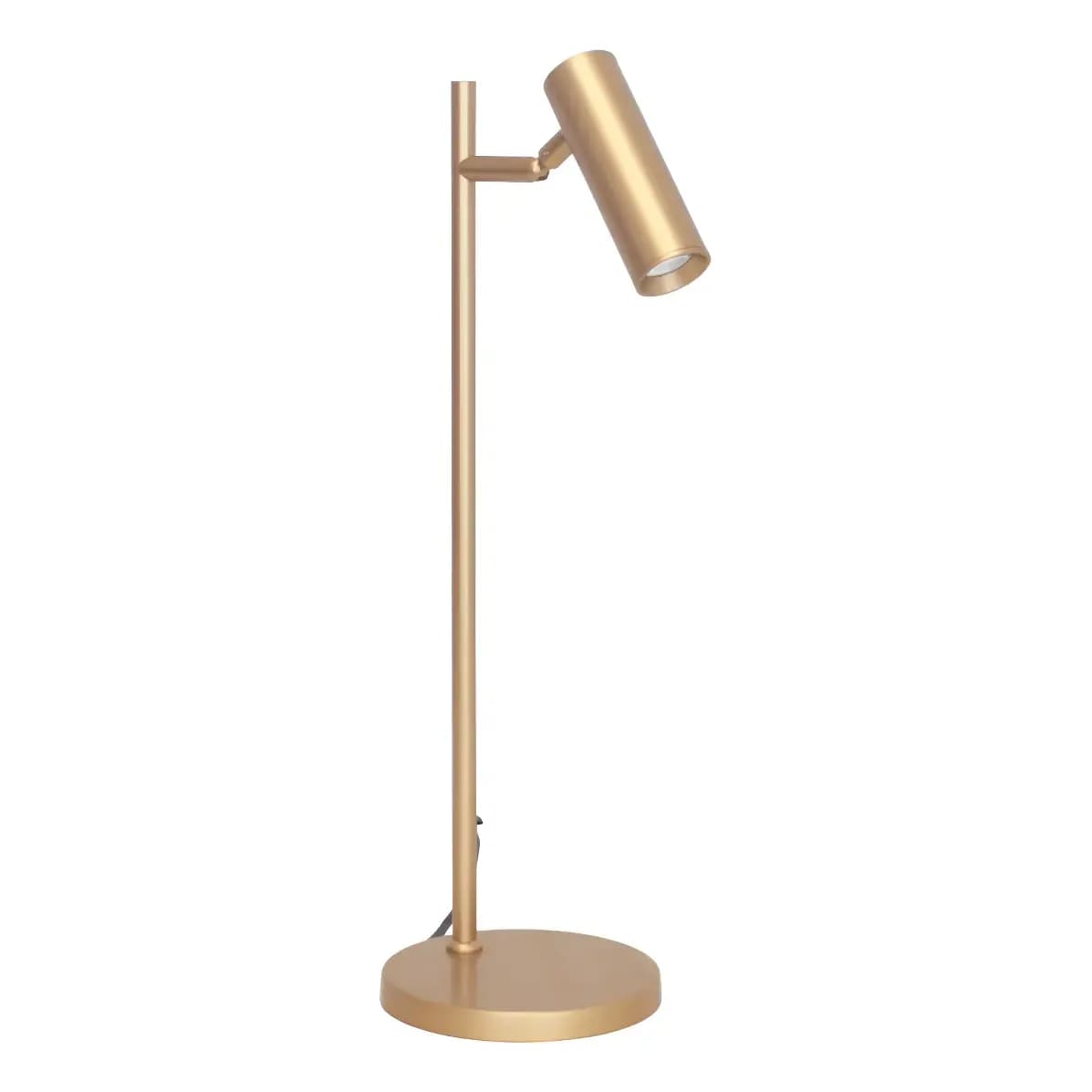 Abajur Luminária Mesa Alumínio Articulável Tubo Dourado.