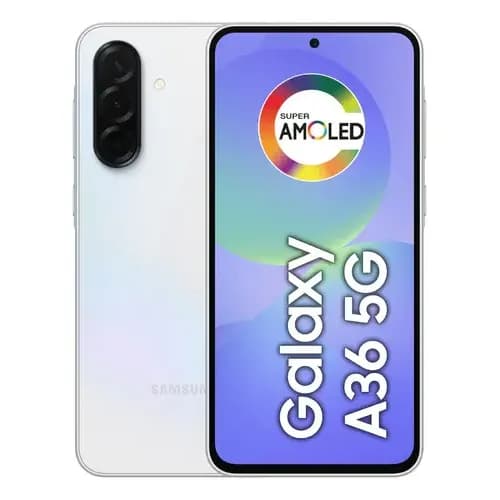 Smartphone Samsung Galaxy A36 5G 128GB 6GB RAM Câmera Tripla de até 50MP Selfie de 12MP IP67 Super AMOLED 6.7'' NFC Recursos AI Android e Segurança Snapdragon - Branco