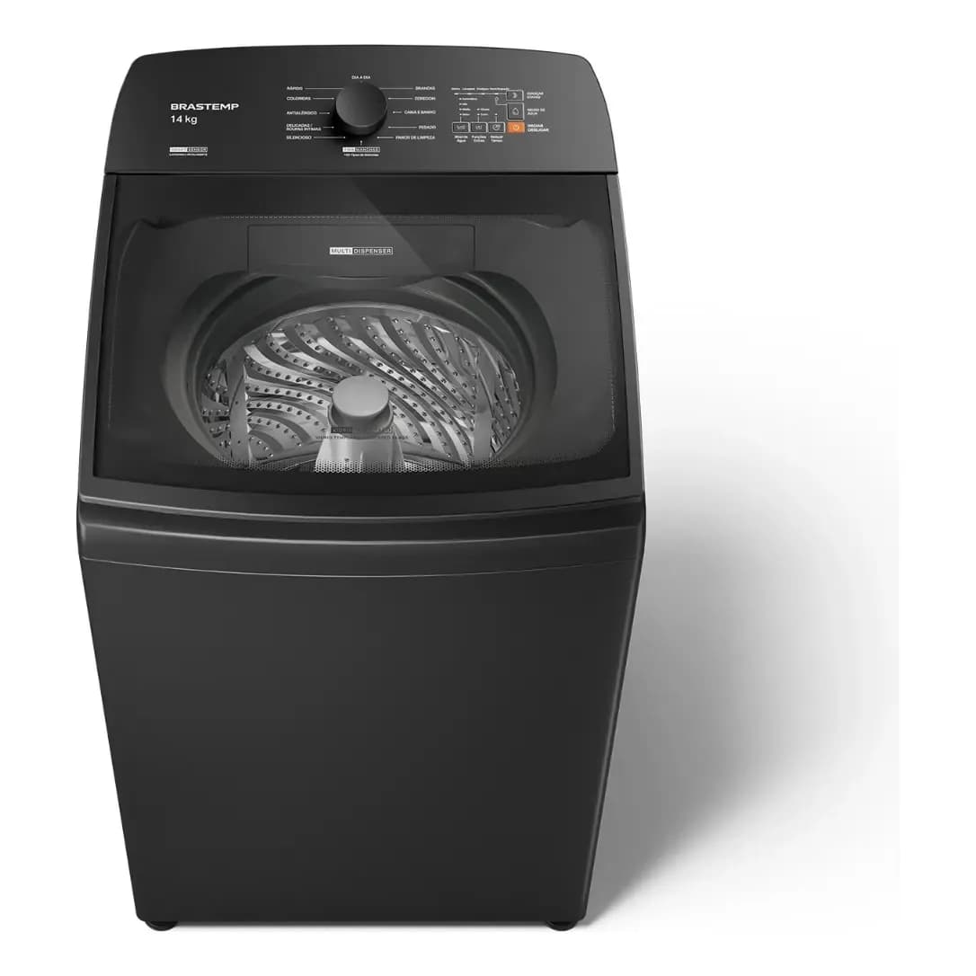 Máquina de Lavar Brastemp 14Kg Cinza Smart Sensor- BWJ14A9