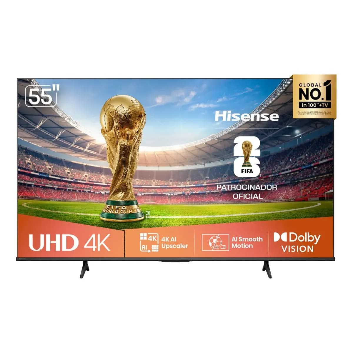 Smart TV Hisense 4K 55 Polegadas 55A6NV com Dolby Vision, HDR10, HLG, Dolby Gaming, Film Maker, DTS Virtual X, Compatibilidade Alexa e Google Home