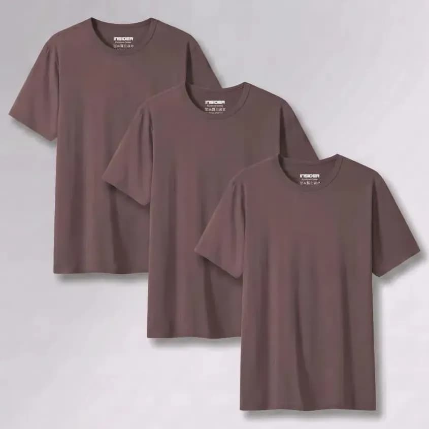 Kit 3 Camisetas Light T-shirt Insider Marrom Xgg Liso