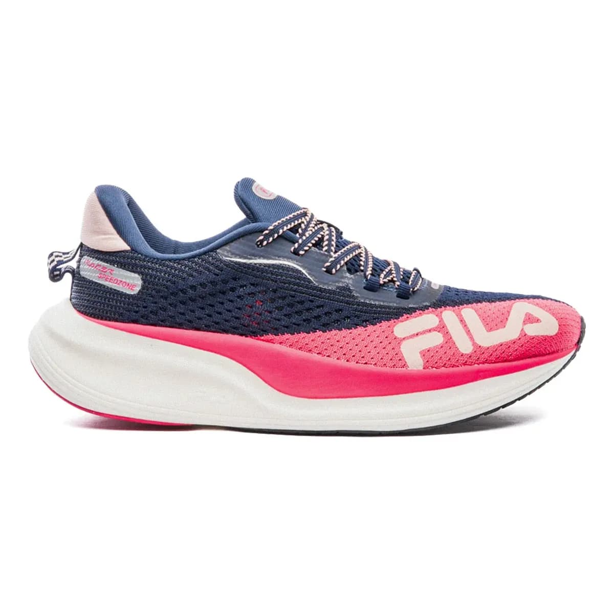 Tênis Fila Racer Speedzone Feminino Corrida Leve Confortável Marinho/azul/rose Liso 37 Br
