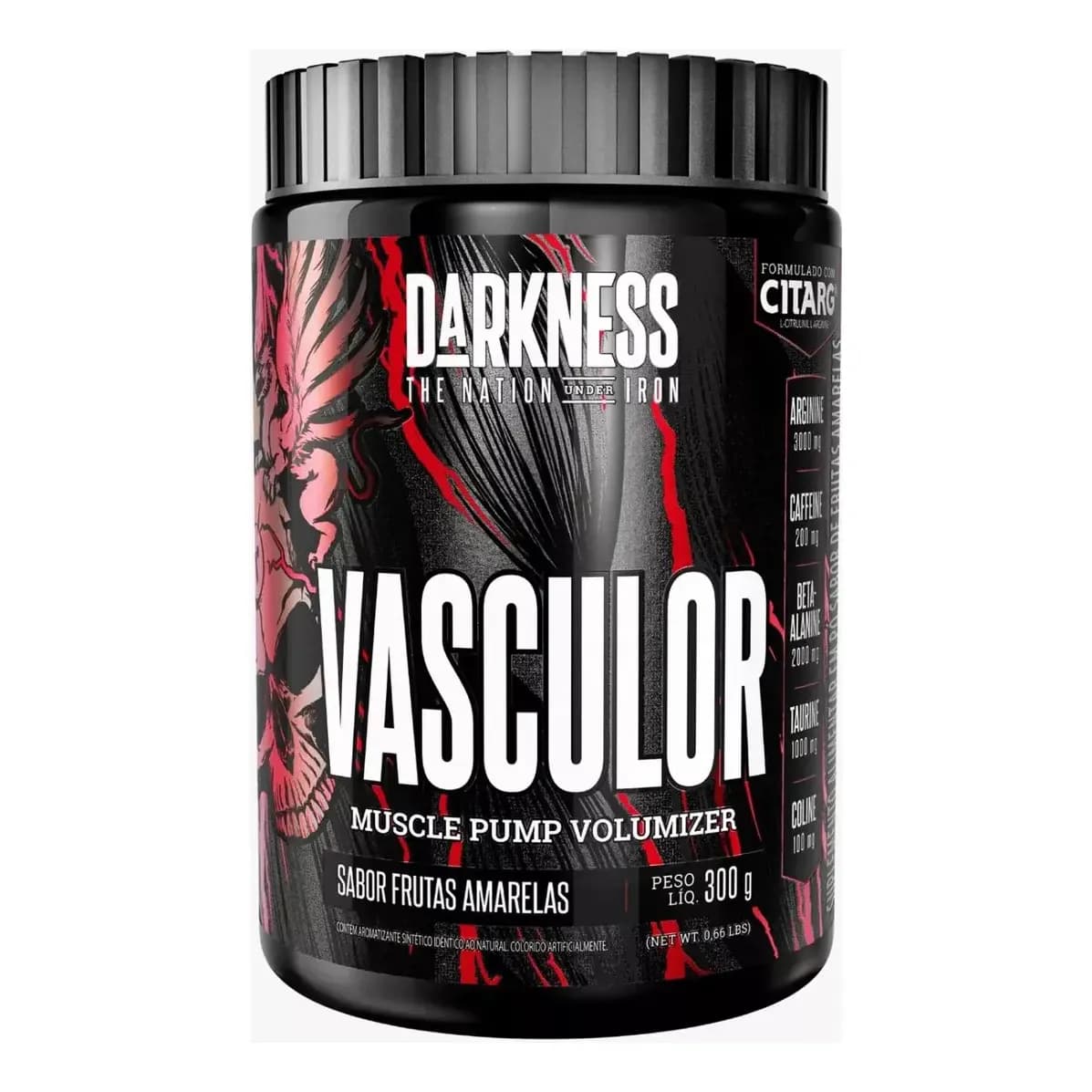 Suplemento Vasculor Pré Treino Frutas Amarelas 300g Darkness Frutas Amarelas