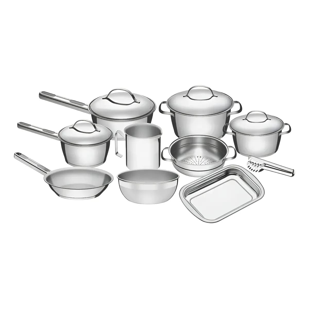 Jogo De Panelas Tramontina Inox Allegra 10p Com Pegador