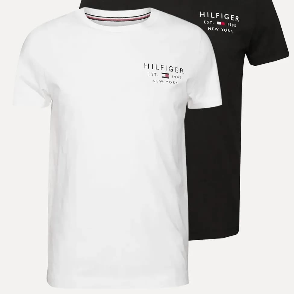 Kit Camisetas Tommy Hilfiger Brand Love Small Preta/braca Preta/branca S/p