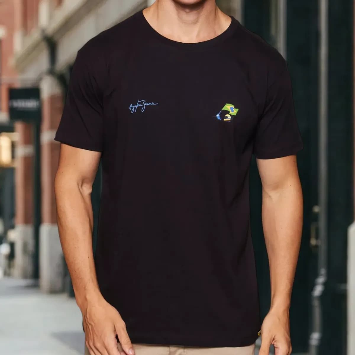 Camiseta Assinatura Carro Senna Reserva Preto Senna P Estampa Localizada