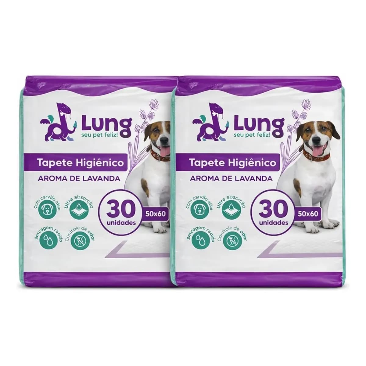 Kit 2 Tapete Higiênico 50x60 30un Aroma Lavanda Cachorro Pet