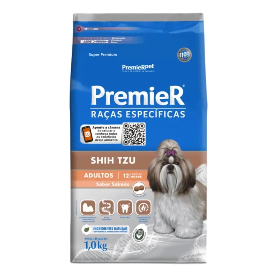 Ração Premier Shih Tzu Adulto Salmão 1kg Nutrição Específica