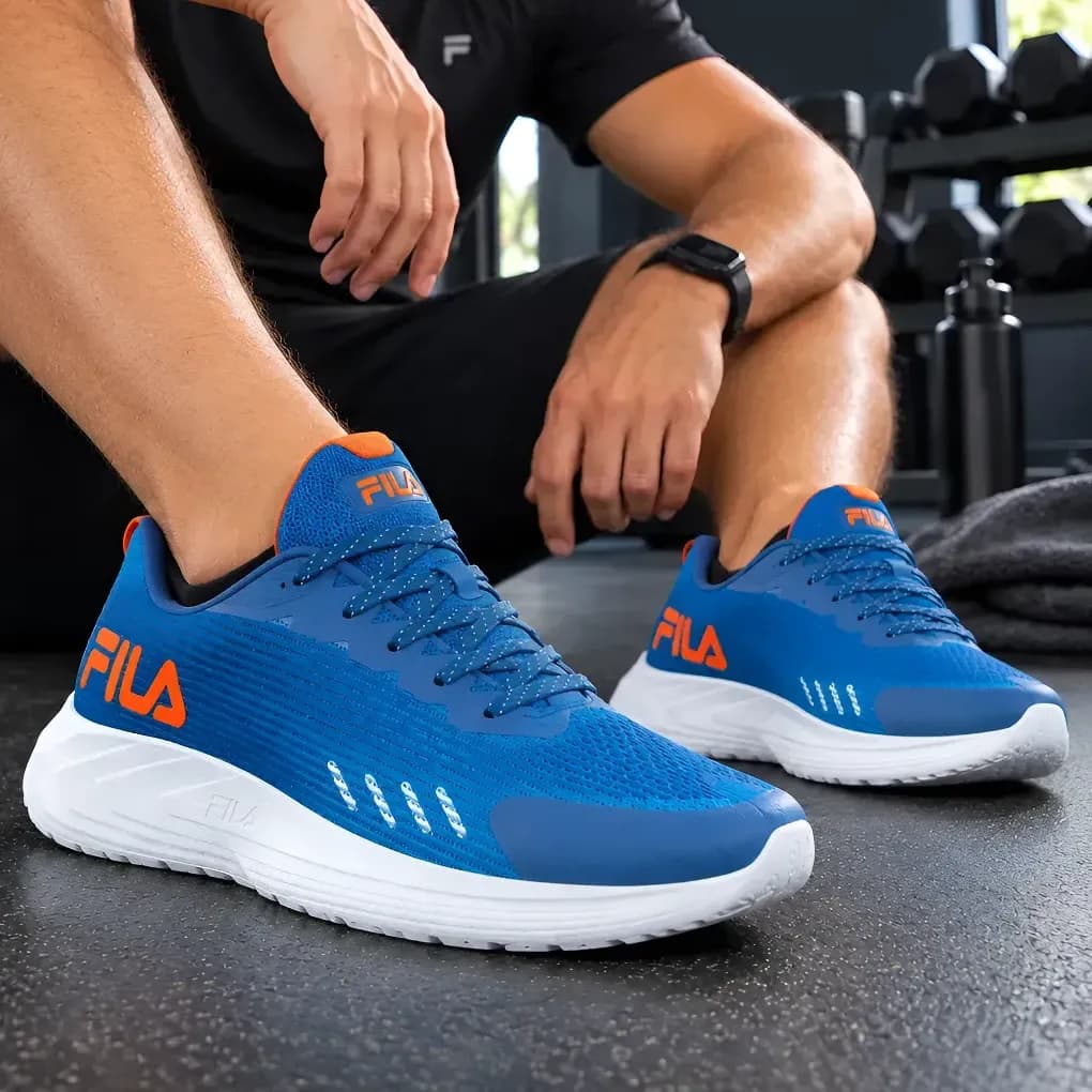 Tenis Fila Sprint Leve Masculino Esportivo Academia Treino Azul Noturno/azul Petroleo Mesh 41 41