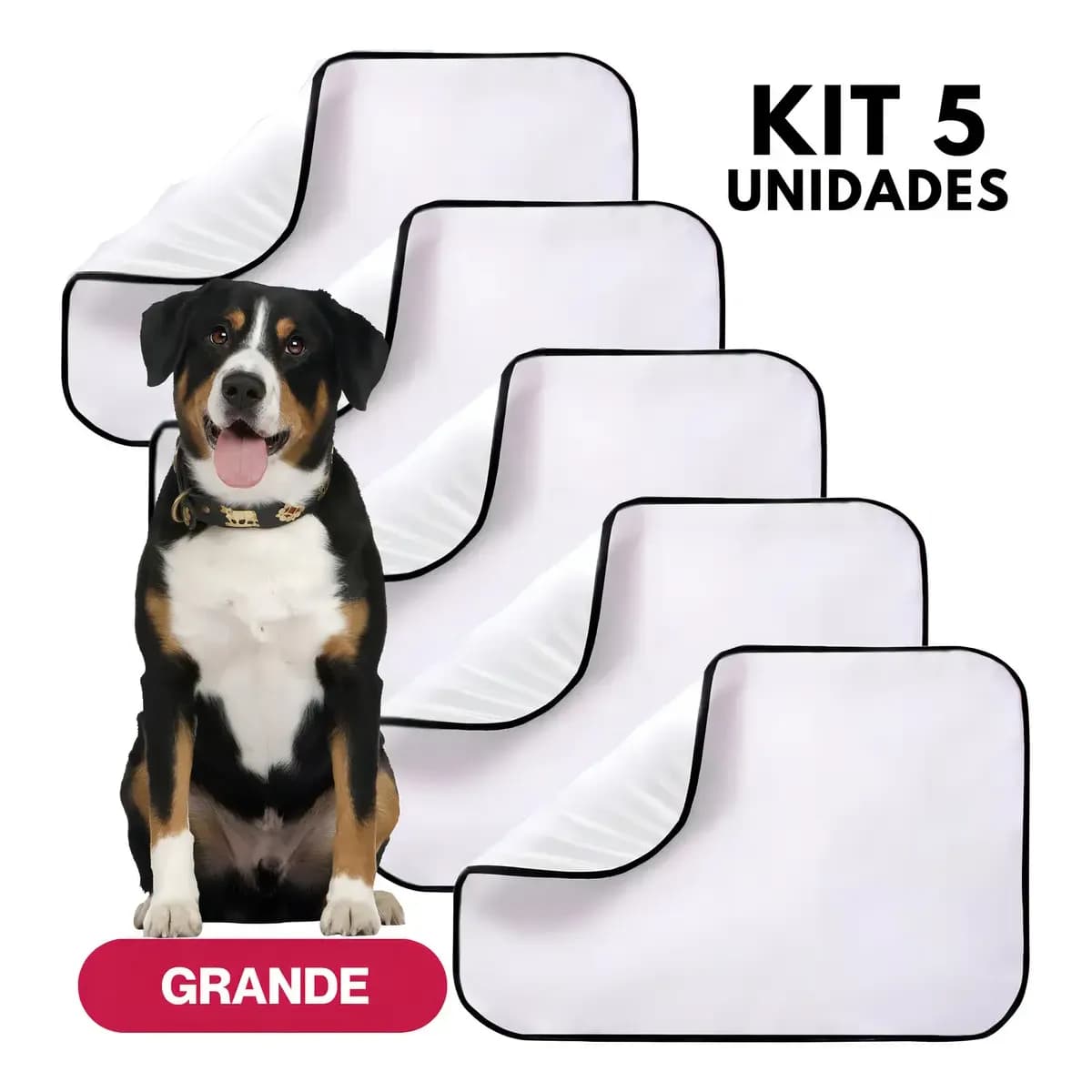 Kit 5 Tapetes Higiênicos Lavável Absorve O Xixi Canino Cães Cachorro 100x70