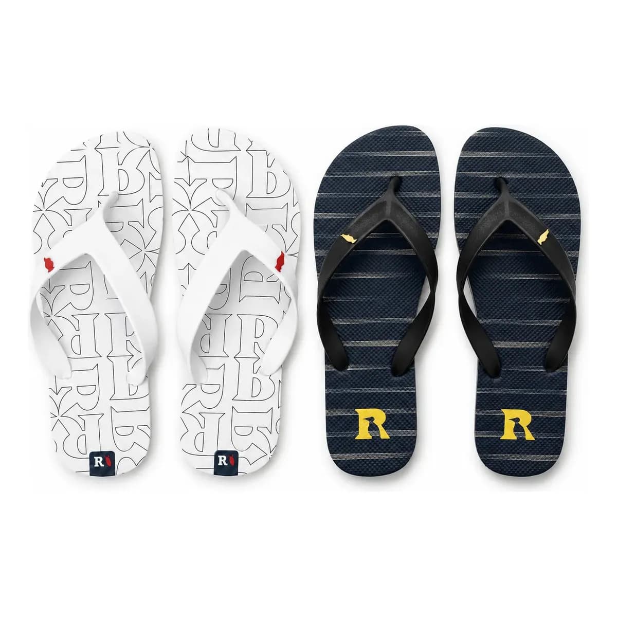 Kit 2 Pares Chinelo Masculino Reserva Confortável E Macio Coqueiro E Preto Dourado 41/42