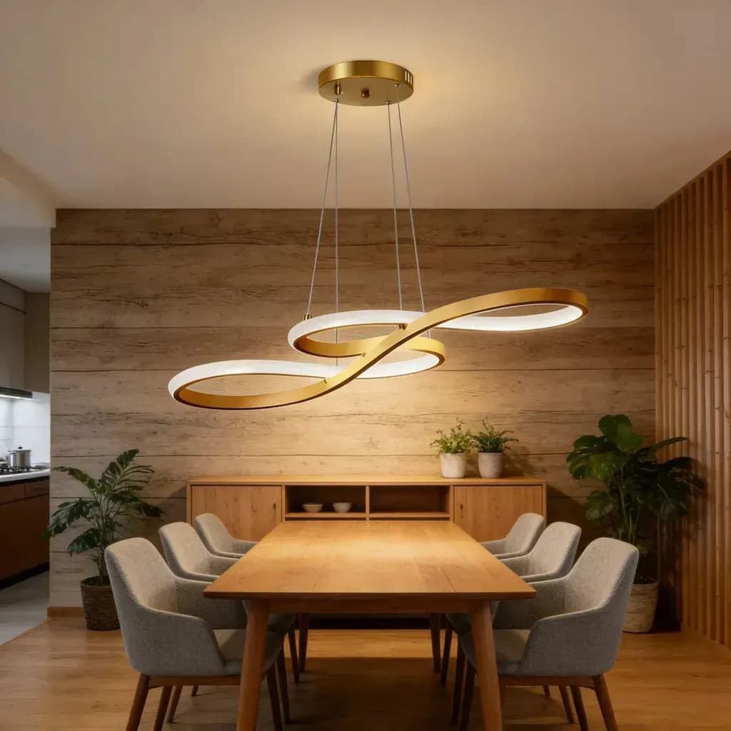 VOLTIS - Luminária Pendente LED Moderna Bivolt 3 Cores de Luz em Um Brilho Regulável Ideal para Sala de Estar e Cozinha