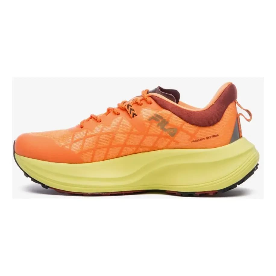 Tênis Masculino Fila Padrão Racer Skytrail Laranja/marrom Avermelhado/verde Limao Liso 41 Br