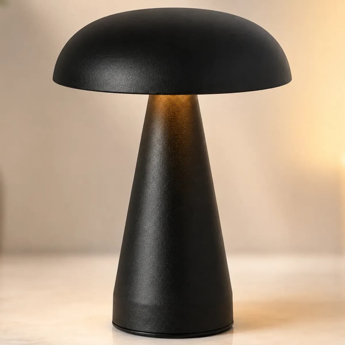 Luminária Abajur Portátil Led Touch Recarregável Cogumelo Preto Usb