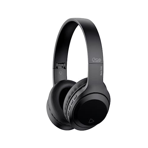 I2GO, Headphone Bass 300, Bluetooth, Microfone Integrado, Controle Multimídia, Até 10h de bateria, Tecnologia Dual Connect, Entrada cabo auxiliar P2 (incluso), Dobrável, Preto