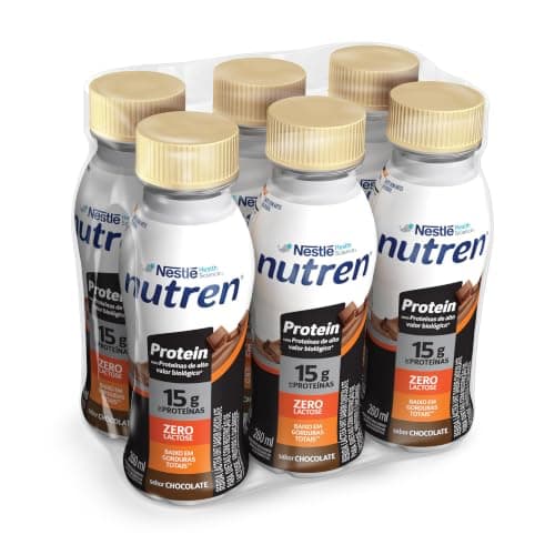 Bebida Láctea Nutren Protein, Chocolate, 260ml, Pack com 6 Unidades | 15g de Proteínas