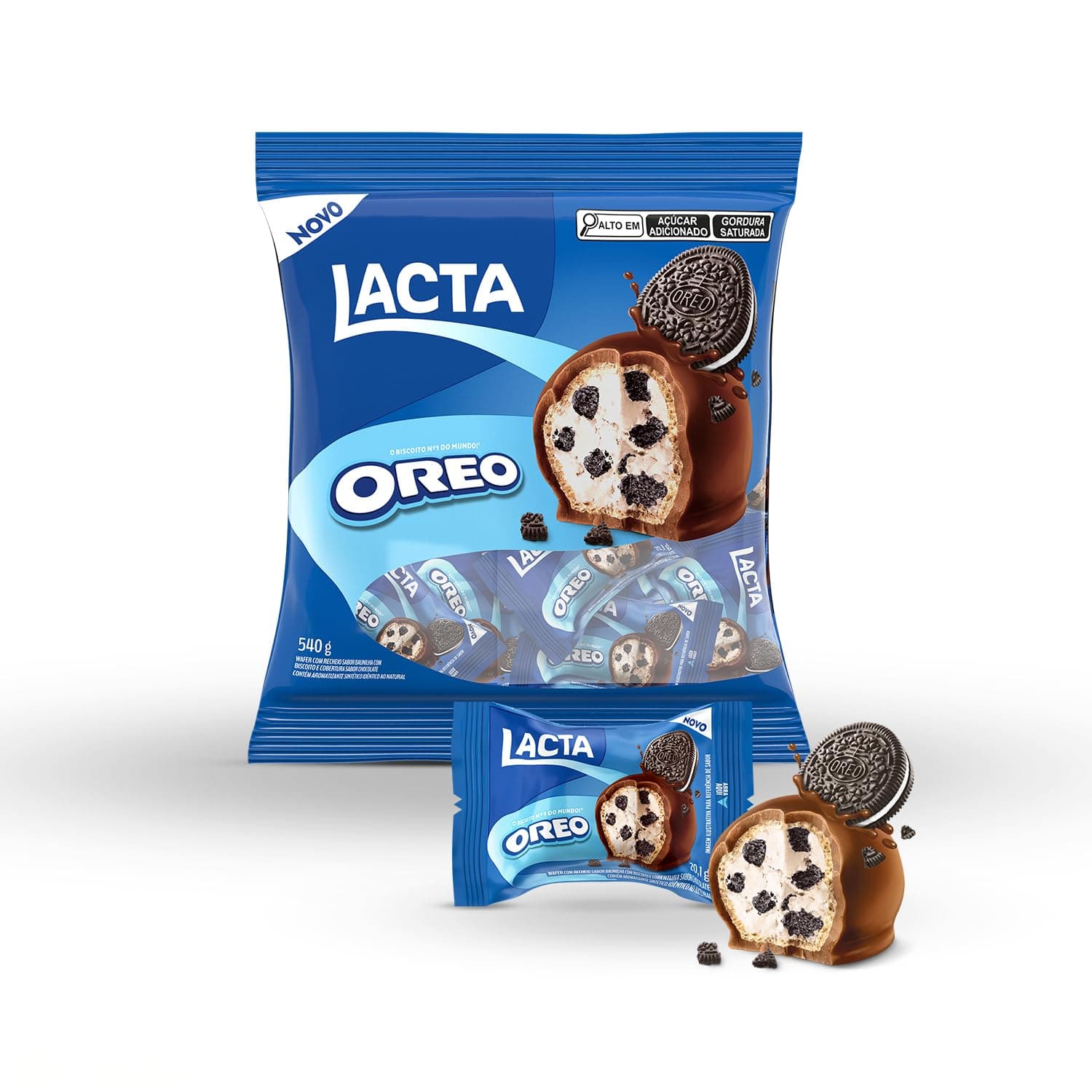 Lacta Oreo - Wafer Recheado Sabor Chocolate Pacote 540g