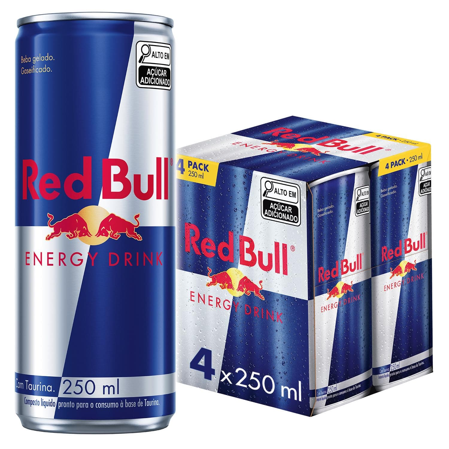 Red Bull Energético, Energy Drink, 250ml, 4 latas