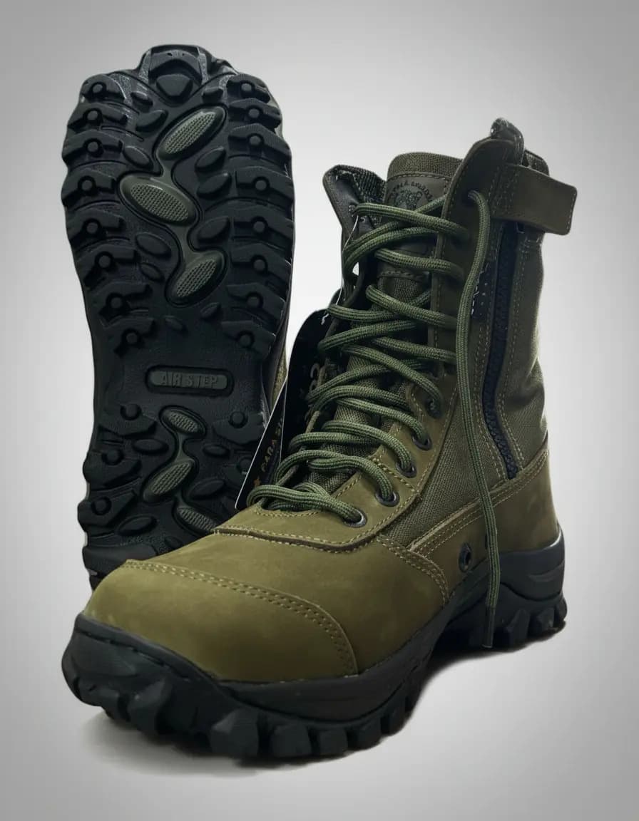 Bota Coturno Com Ziper 8628-99 Verde Selva Airstep