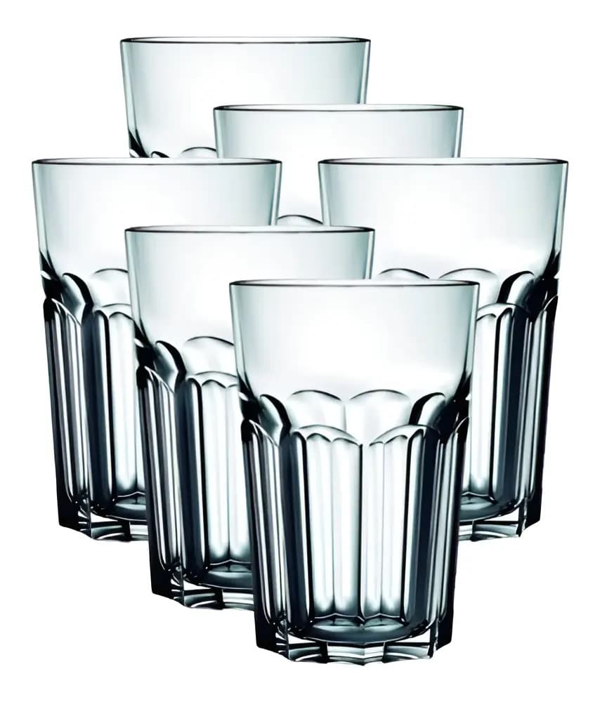 Copos de Vidro Grosso Original line Glass de 400 ml Água Suco Drink Premium Cor Transparente