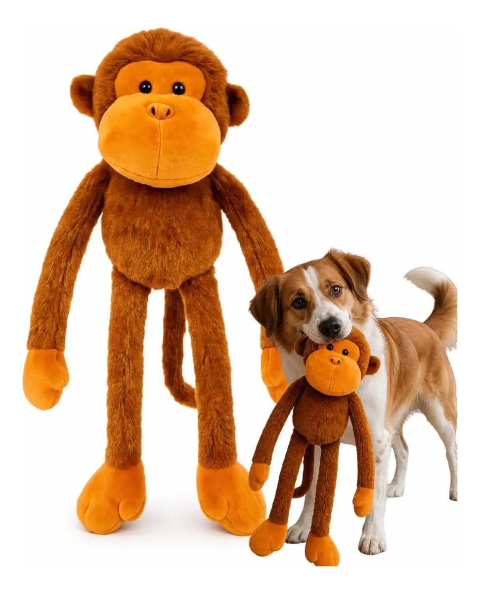 Brinquedo Para Pet Em Pelúcia Macaco Luxo Para Cães E Gatos